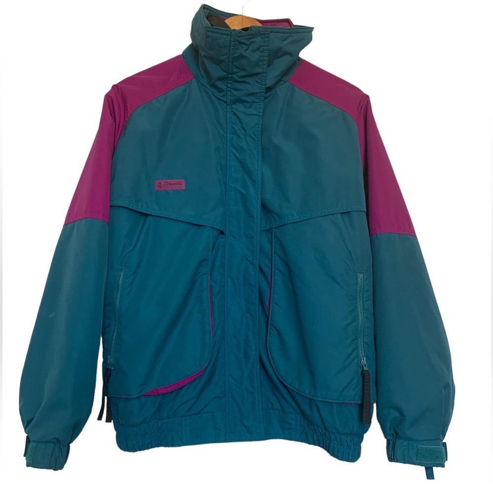 Vintage Columbia Ski Jacket Teal and Purple Size Large